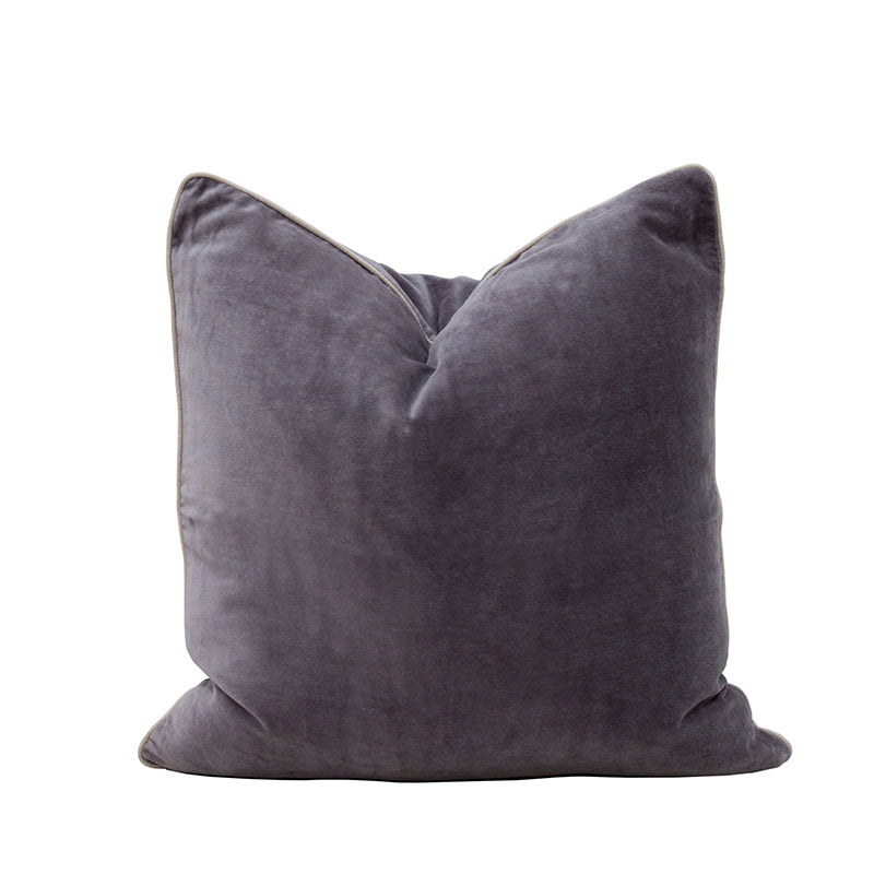 Pewter Square Velvet Cushion