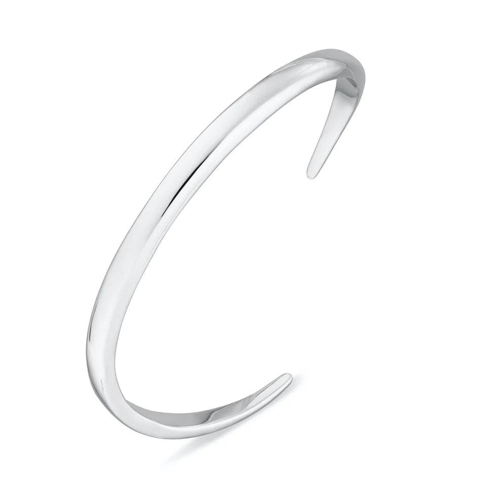 Silver open claw bangle